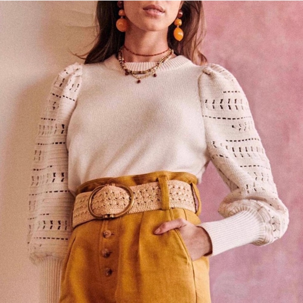 Sézane Orion cream knit sweater Size Small - Picture 2 of 9